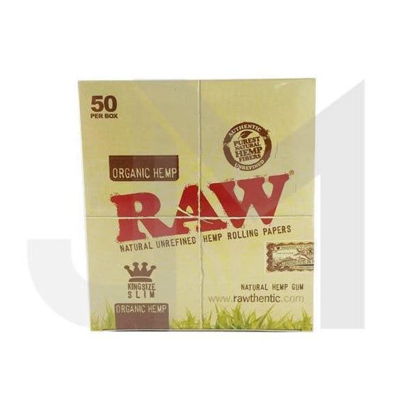 50 Raw Organic Hemp King Size Slim Rolling Papers - No1VapeTrail 
